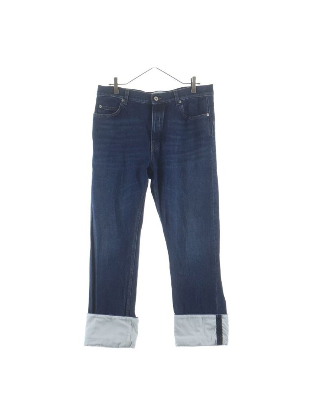 Loewe Fisherman Turnup Button Fly Straight Denim Pants Indigo